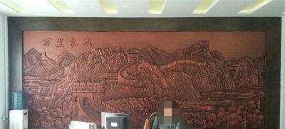 室內(nèi)創(chuàng)意風(fēng)景圖長(zhǎng)城雕塑