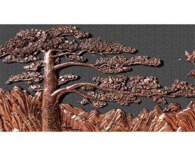 小區(qū)公園廣場擺放鑄銅室內(nèi)裝飾紫銅迎客松雕塑