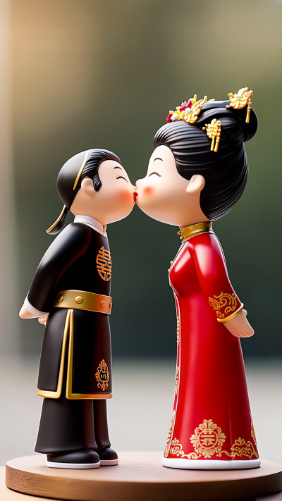 新郎新娘玻璃鋼婚慶人物雕塑