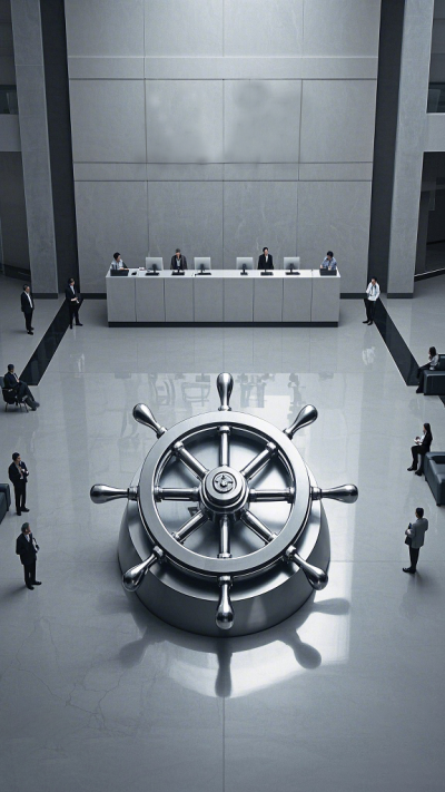 商務樓大廳船舵裝飾雕塑
