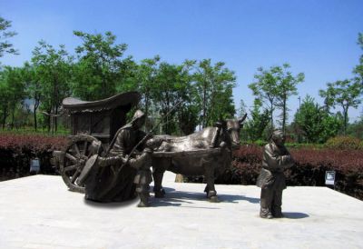 蘆衣順母二十四孝鑄銅情景人物雕塑