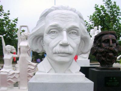 園林戶外漢白玉石雕景觀愛因斯坦雕塑