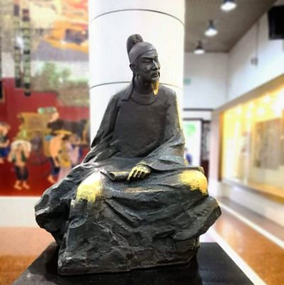 紀(jì)念館名人擺件純銅鑄造白居易銅雕像
