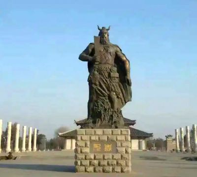 廣場景觀大型神話人物景觀玻璃鋼仿銅蚩尤雕塑