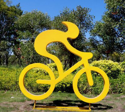 公園體育館大型剪影自行車運(yùn)動(dòng)人物玻璃鋼雕塑