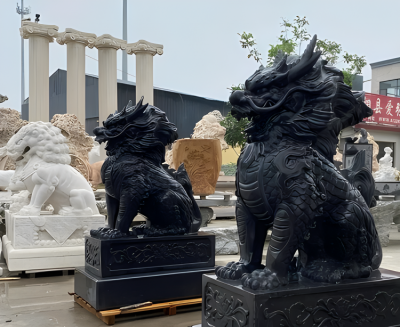 政府大樓門(mén)口擺件銅雕一對(duì)鎮(zhèn)宅招財(cái)麒麟雕塑