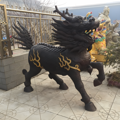 景區(qū)大型動物擺件景觀銅雕麒麟雕塑