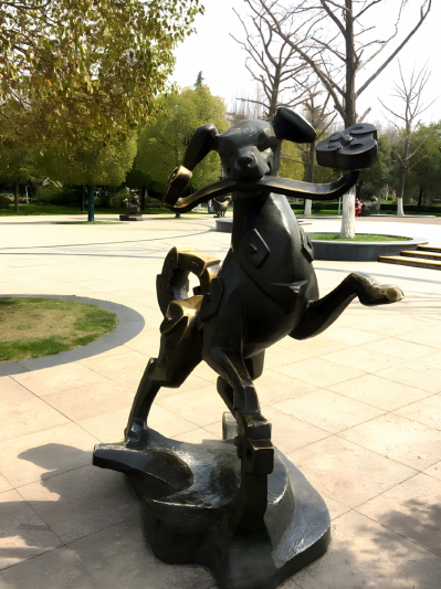 戌狗鑄銅十二生肖動物銅雕