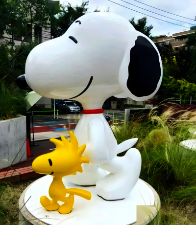 園林大型落地景觀裝飾擺件玻璃鋼卡通Snoopy雕塑