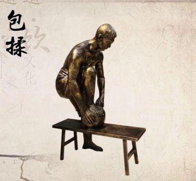 玻璃鋼包揉的景區(qū)茶文化人物雕塑