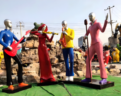 玻璃鋼公園音樂人物雕塑