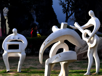 公園不銹鋼抽象樂隊雕塑