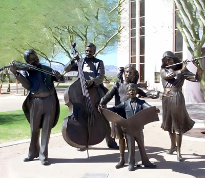 樂隊(duì)演奏園林景觀公園小品銅雕雕塑