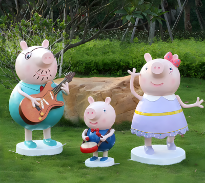 花園草坪美陳裝飾擺件小豬佩奇雕塑