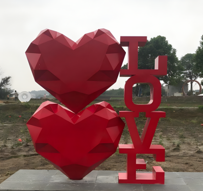 love愛(ài)心不銹鋼雕塑擺件