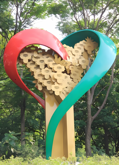 不銹鋼愛(ài)心景觀雕塑