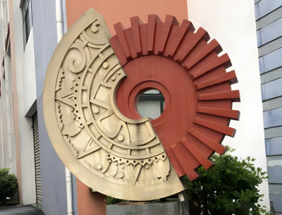 抽象不銹鋼齒輪造型景觀(guān)雕塑