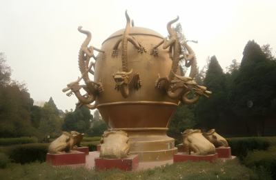 純銅鑄造地動儀景觀銅雕