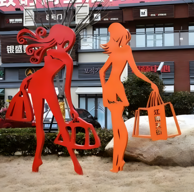 剪影人物雕塑女