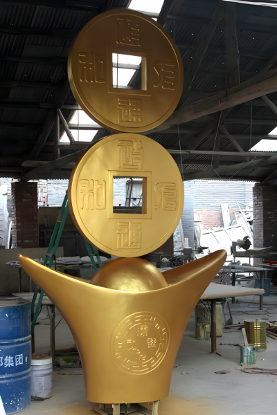 玻璃鋼元寶、銅錢招財擺件