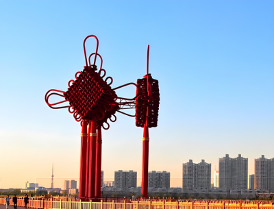不銹鋼大型中國結景觀雕塑
