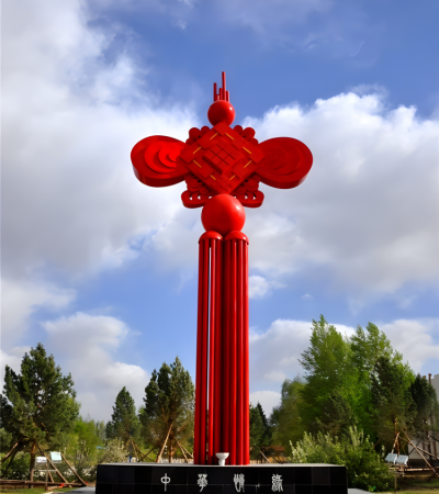 大型不銹鋼中國結景觀雕塑