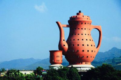 天下第一壺大型茶壺茶杯景觀雕塑