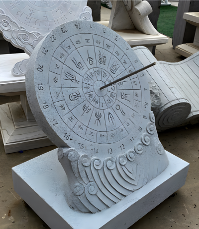 大理石日晷石雕擺件