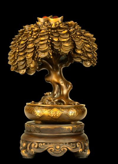 搖錢樹鑄銅雕塑擺件