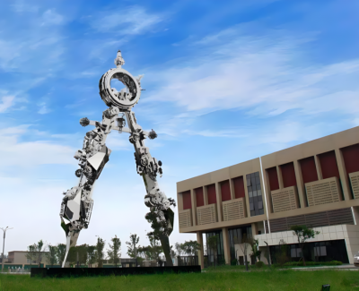 不銹鋼機械圓規(guī)雕塑