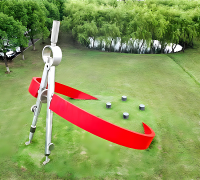 不銹鋼圓規景觀雕塑