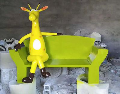 卡通長頸鹿裝飾玻璃鋼座椅