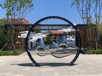 鏡面不銹鋼假山藝術(shù)景觀(guān)雕塑