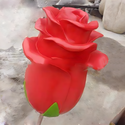 玻璃鋼玫瑰花雕塑