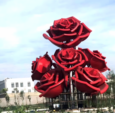 大型不銹鋼玫瑰花樹