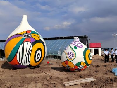 玻璃鋼彩繪無花果雕塑