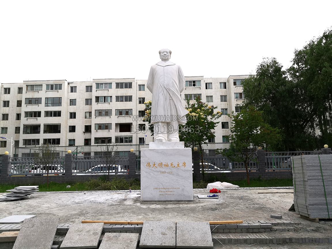 西寧石油博物館毛主席漢白玉石雕偉人像-正視效果 西寧石油博物館毛主席漢白玉石雕偉人像-正視效果